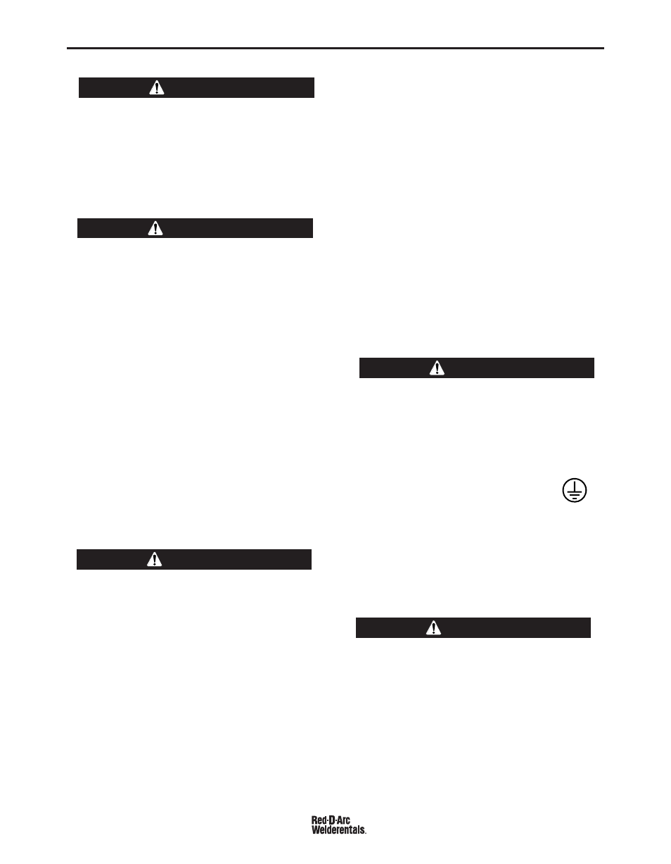 Installation, Electrical connections, Warning | Warning caution warning | Lincoln Electric IM981 RED-D-ARC DX300e (CE) User Manual | Page 15 / 50