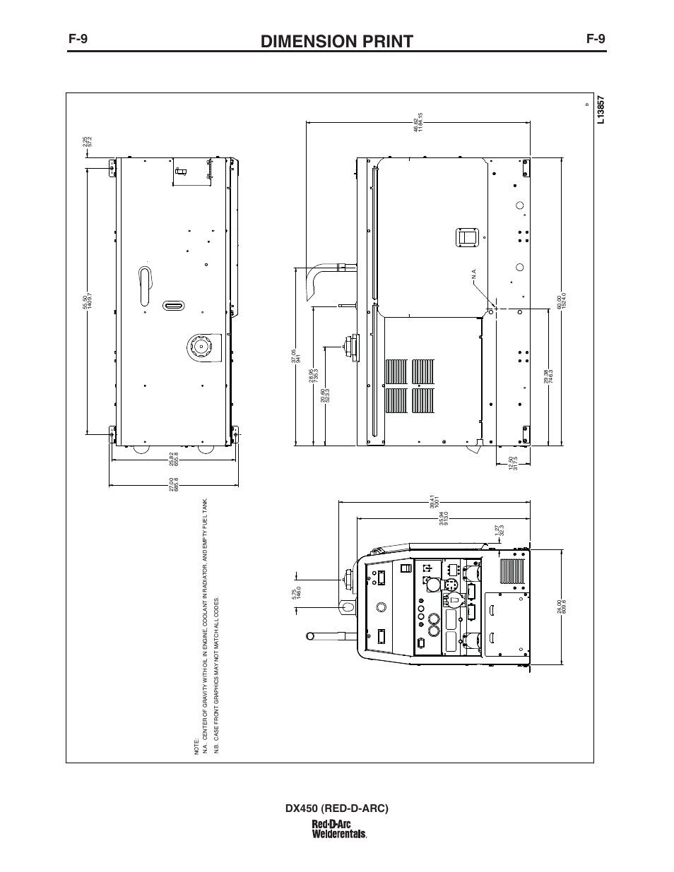 Dimension print, Dx450 (red-d-arc) | Lincoln Electric IM962 RED-D-ARC DX450 User Manual | Page 46 / 49