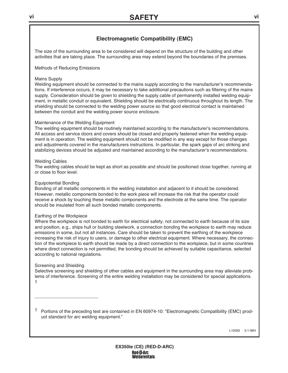 Safety | Lincoln Electric IM980 RED-D-ARC EX350ie (CE) User Manual | Page 7 / 36