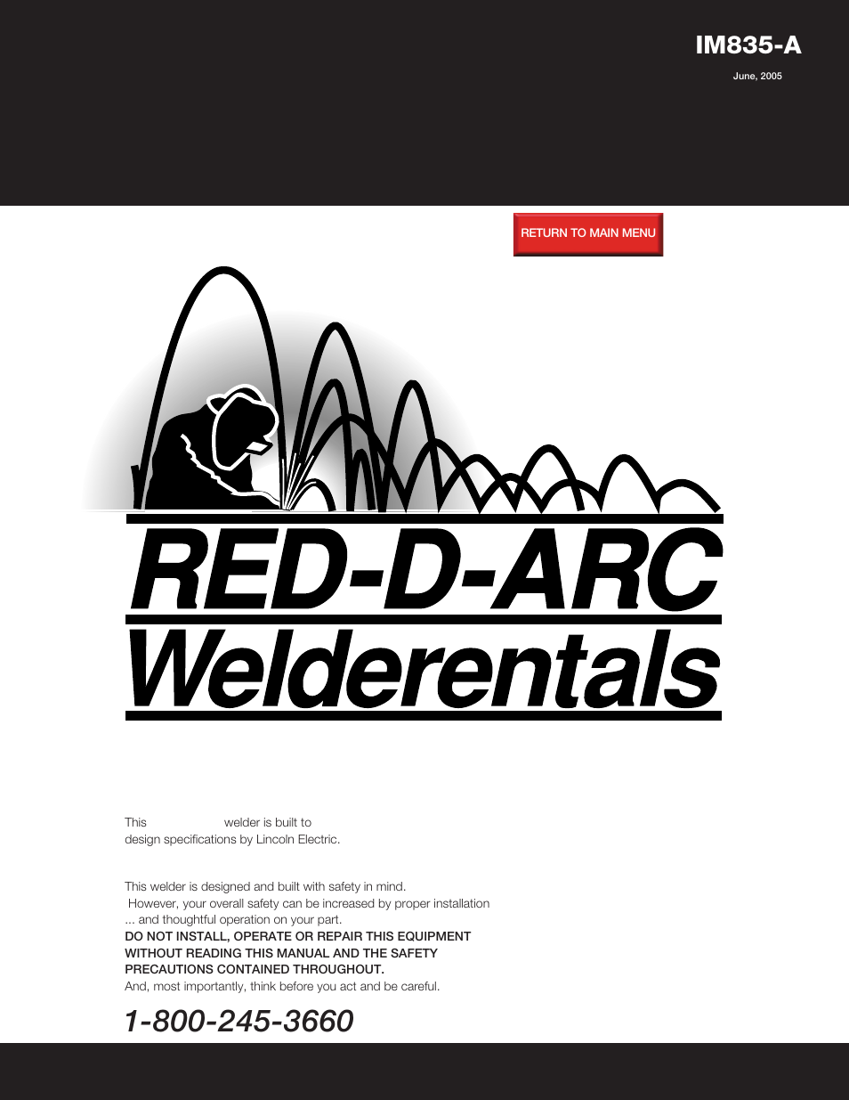 Lincoln Electric IM835 RED-D-ARC GX300 User Manual | 48 pages