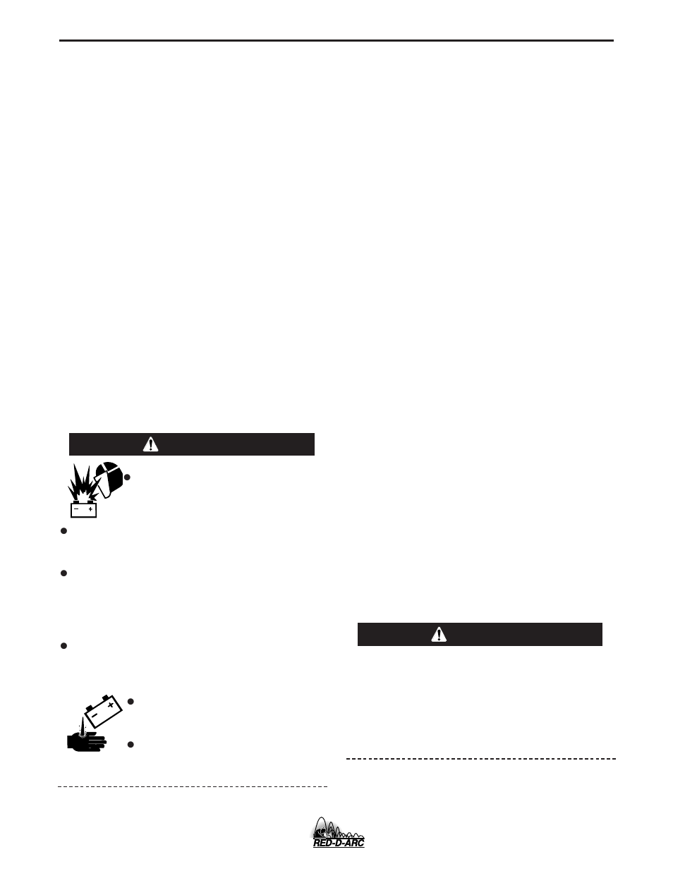 Maintenance, Fuel filter, Engine adjustment | Battery maintenance, Servicing optional spark arrestor, Warning | Lincoln Electric IM835 RED-D-ARC GX300 User Manual | Page 27 / 48