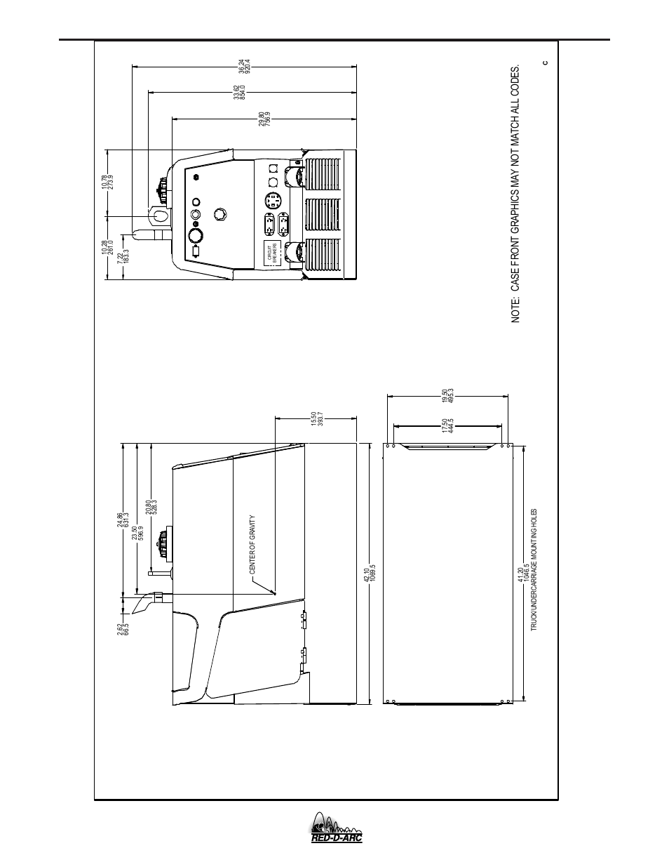 Dimension print | Lincoln Electric IM835 RED-D-ARC GX300 User Manual | Page 42 / 48