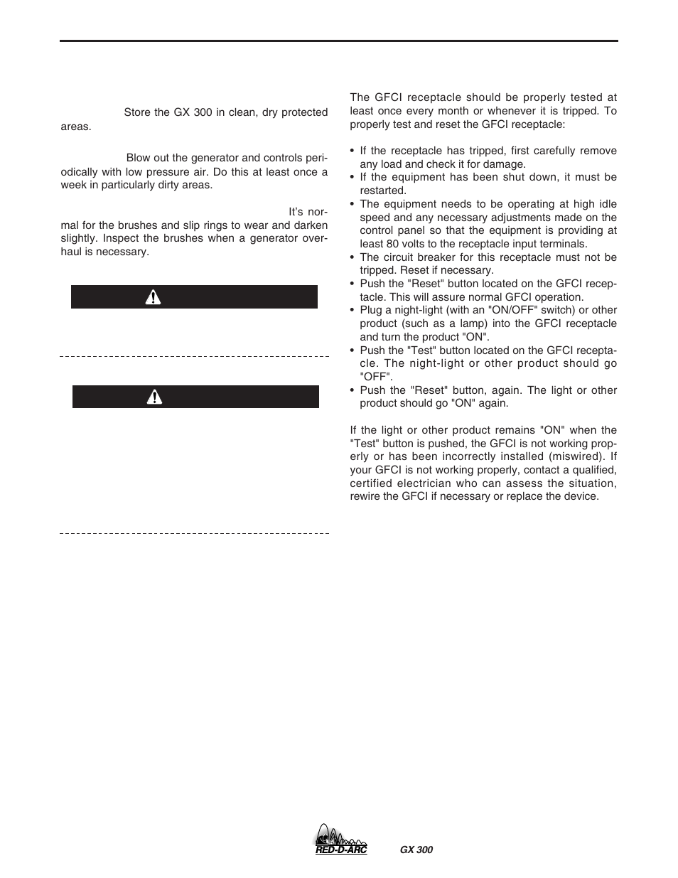 Maintenance, Welder/generator maintenance, Warning caution | Lincoln Electric IM930 RED-D-ARC GX300 User Manual | Page 28 / 45