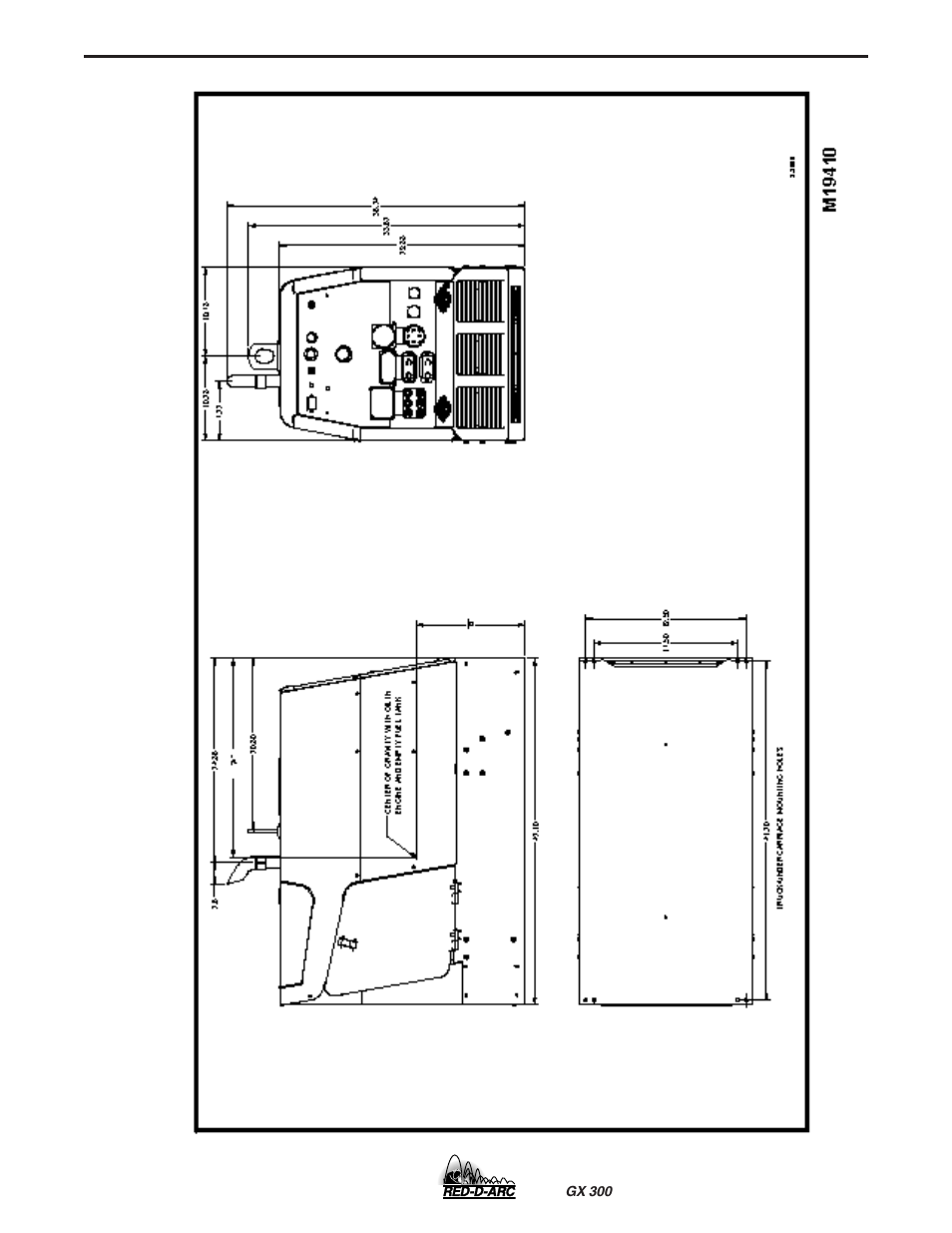 Dimension print | Lincoln Electric IM930 RED-D-ARC GX300 User Manual | Page 42 / 45