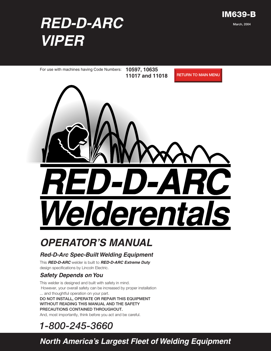 Lincoln Electric IM639 RED-D-ARC VIPER User Manual | 38 pages