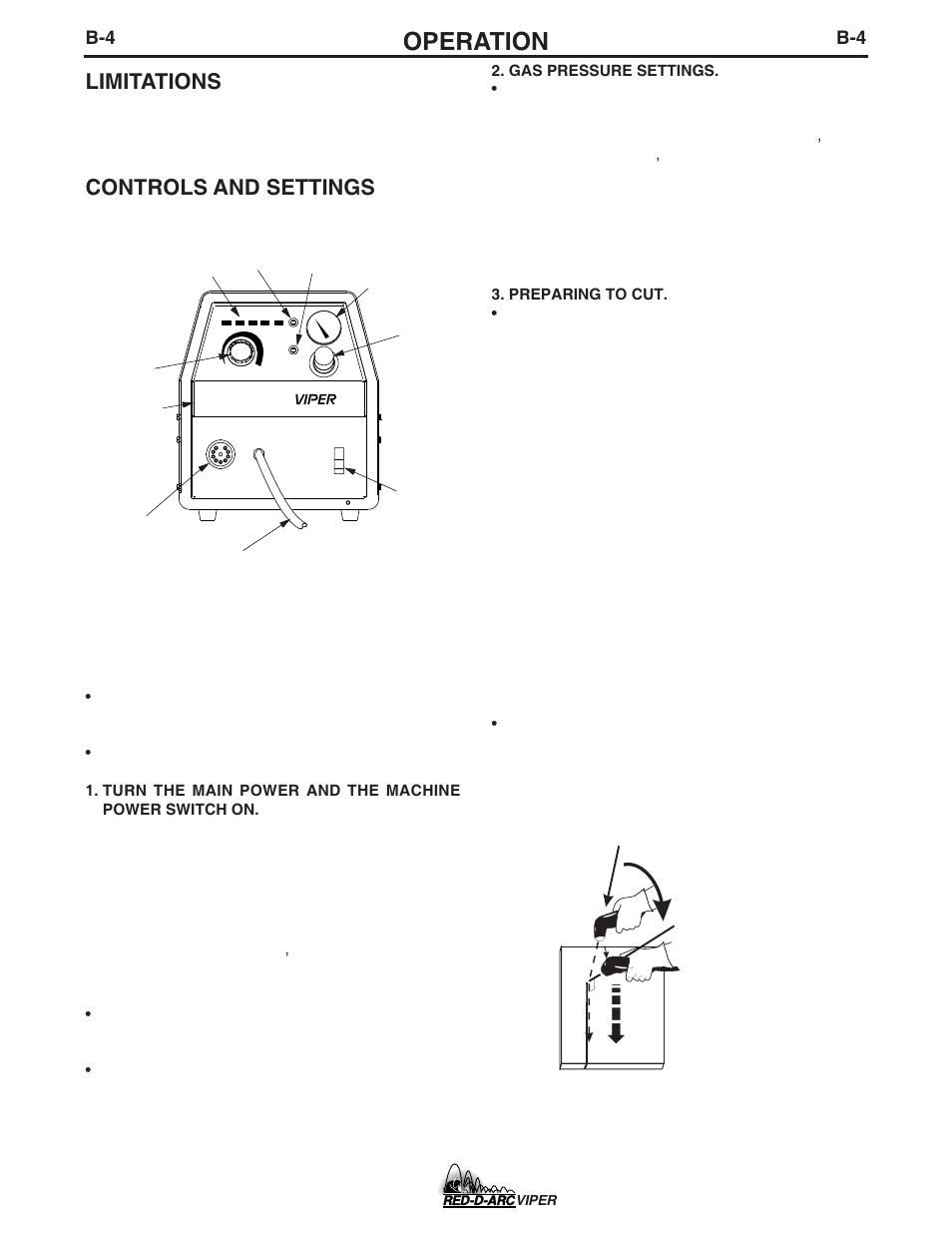 Operation, Limitations, Controls and settings | Lincoln Electric IM639 RED-D-ARC VIPER User Manual | Page 17 / 38