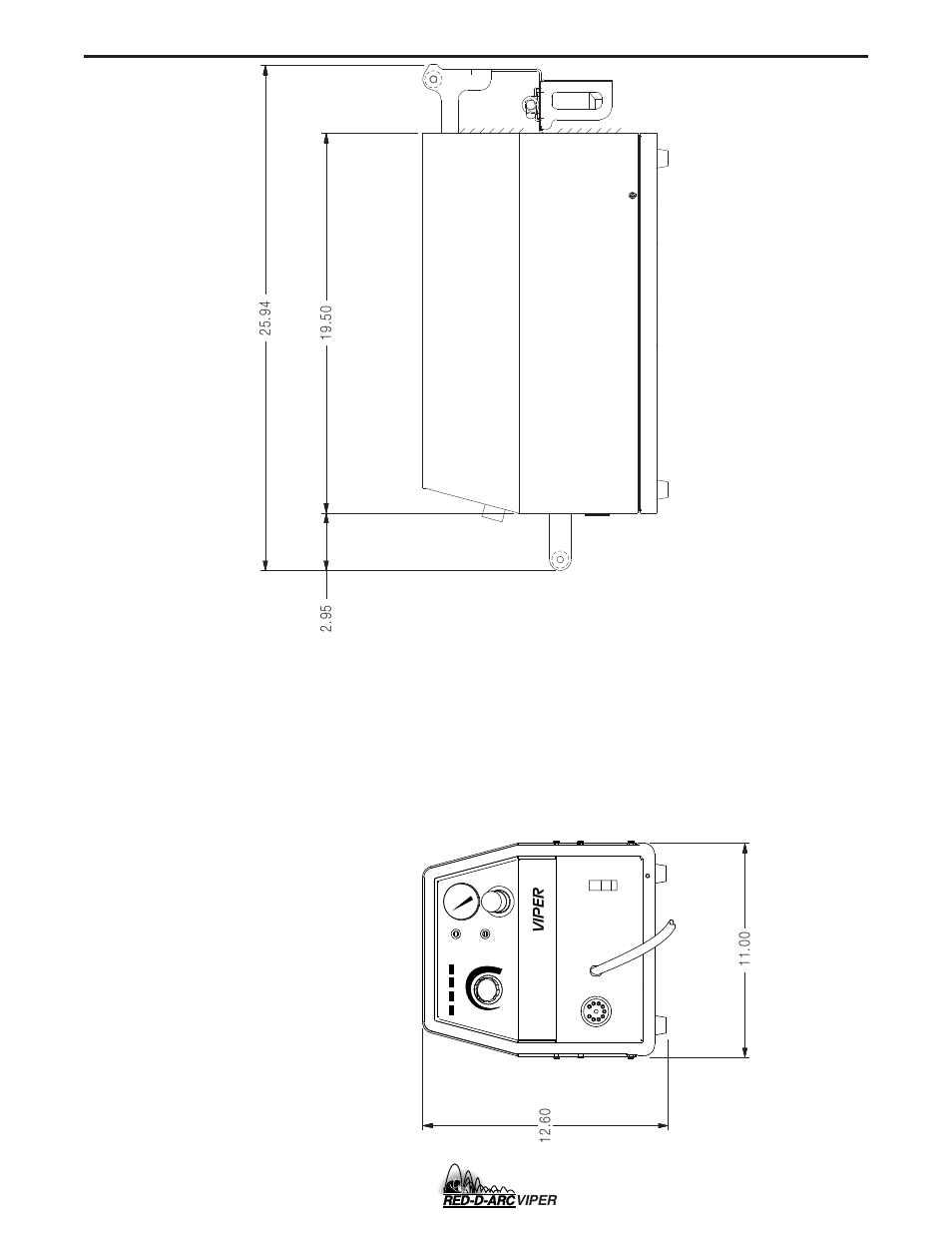 Dimension print - viper, Diagrams, Viper | Lincoln Electric IM639 RED-D-ARC VIPER User Manual | Page 34 / 38