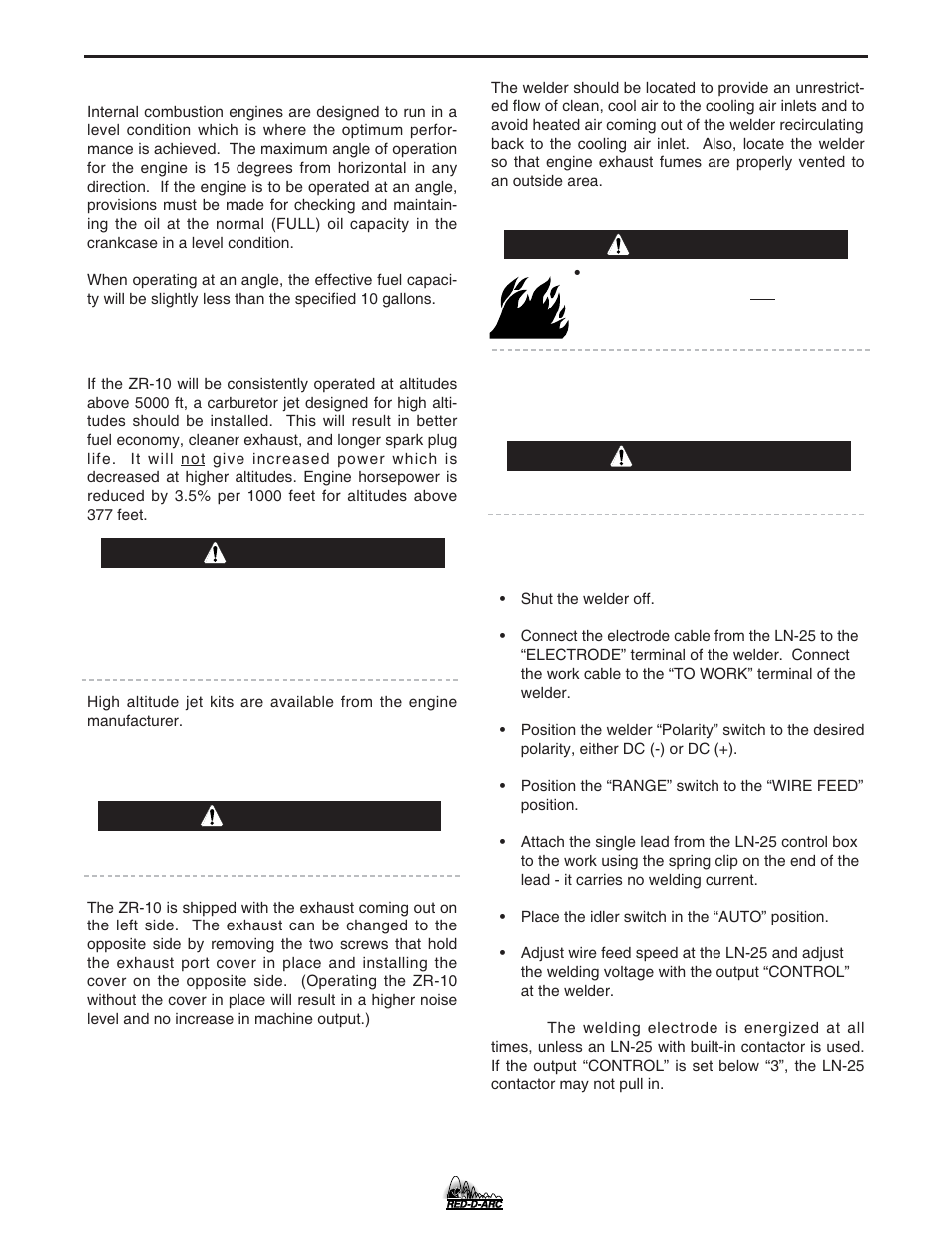 Installation, Caution warning, Warning | Lincoln Electric IM754 RED-D-ARC ZR-10 User Manual | Page 12 / 34