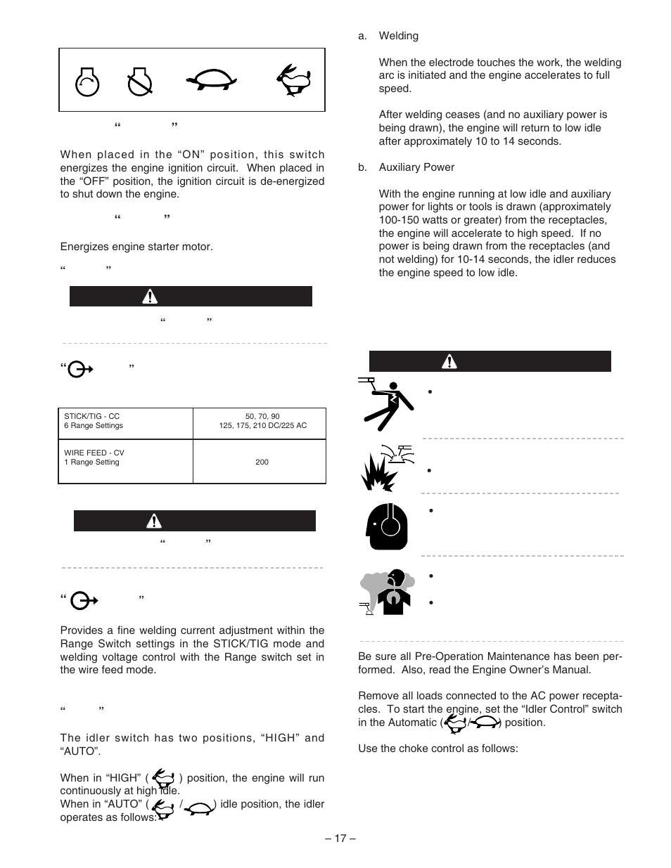 Caution, Warning | Lincoln Electric IM672 RED-D-ARC ZR-8 User Manual | Page 18 / 37