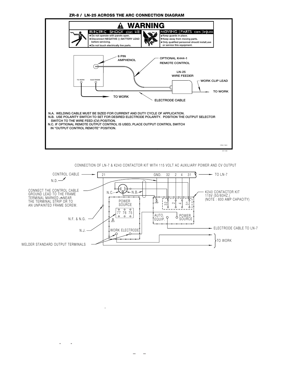 Warning | Lincoln Electric IM672 RED-D-ARC ZR-8 User Manual | Page 31 / 37