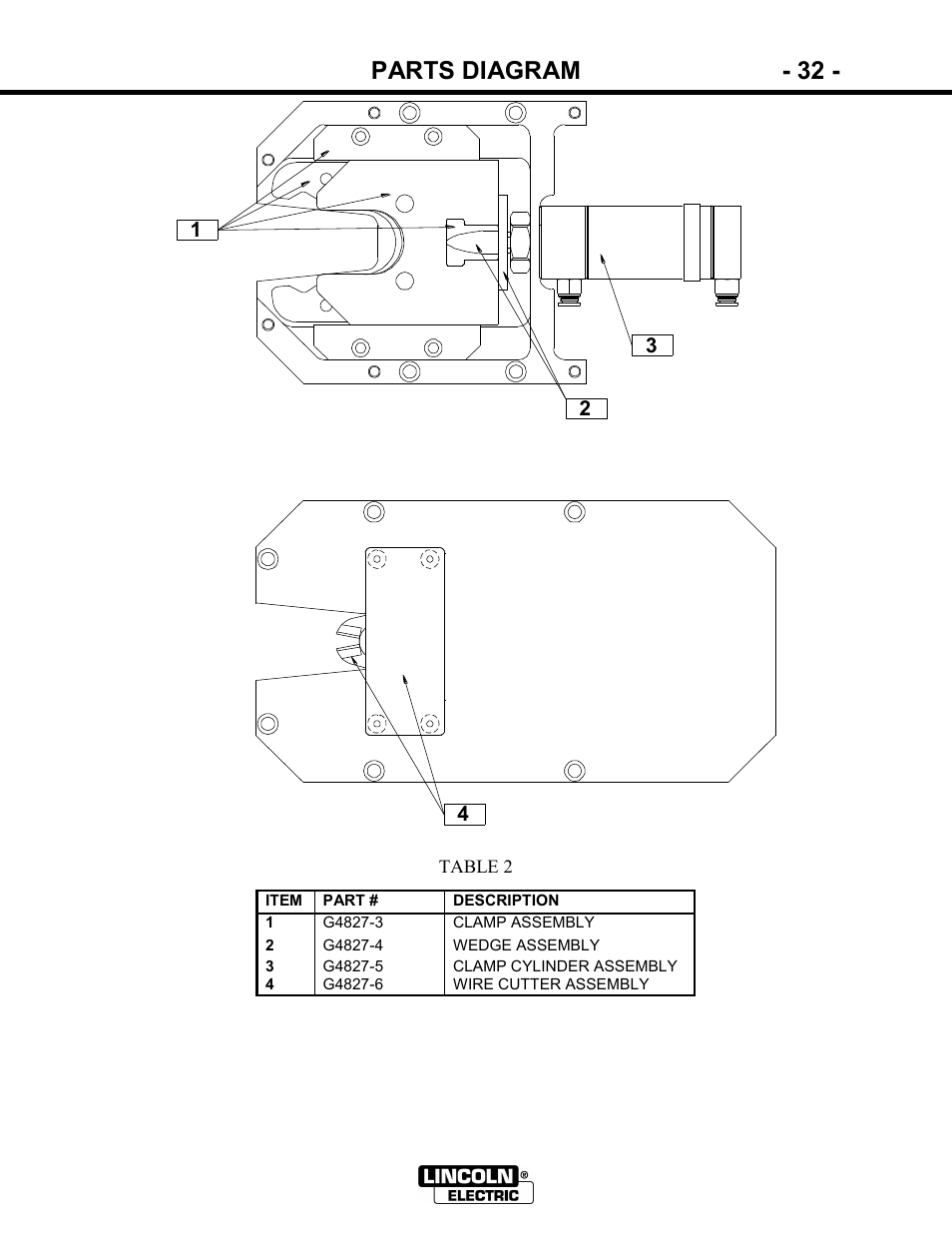 Parts diagram - 32 | Lincoln Electric IM866 POWER REAM User Manual | Page 32 / 36