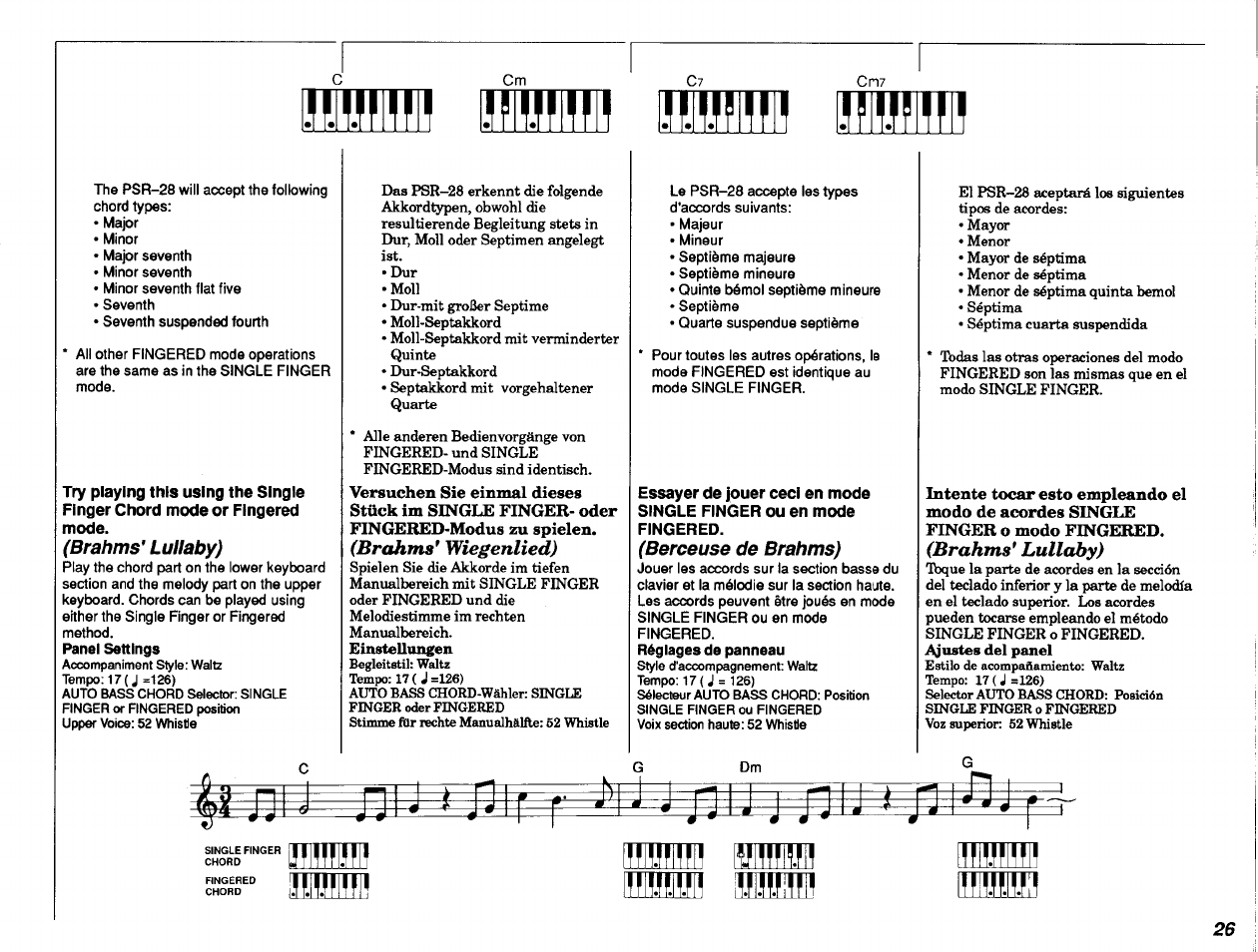 Mm mm mm mm, Muí fflsin, Mim miffl mm muí fflsin | Yamaha PSR-28 User Manual | Page 27 / 36