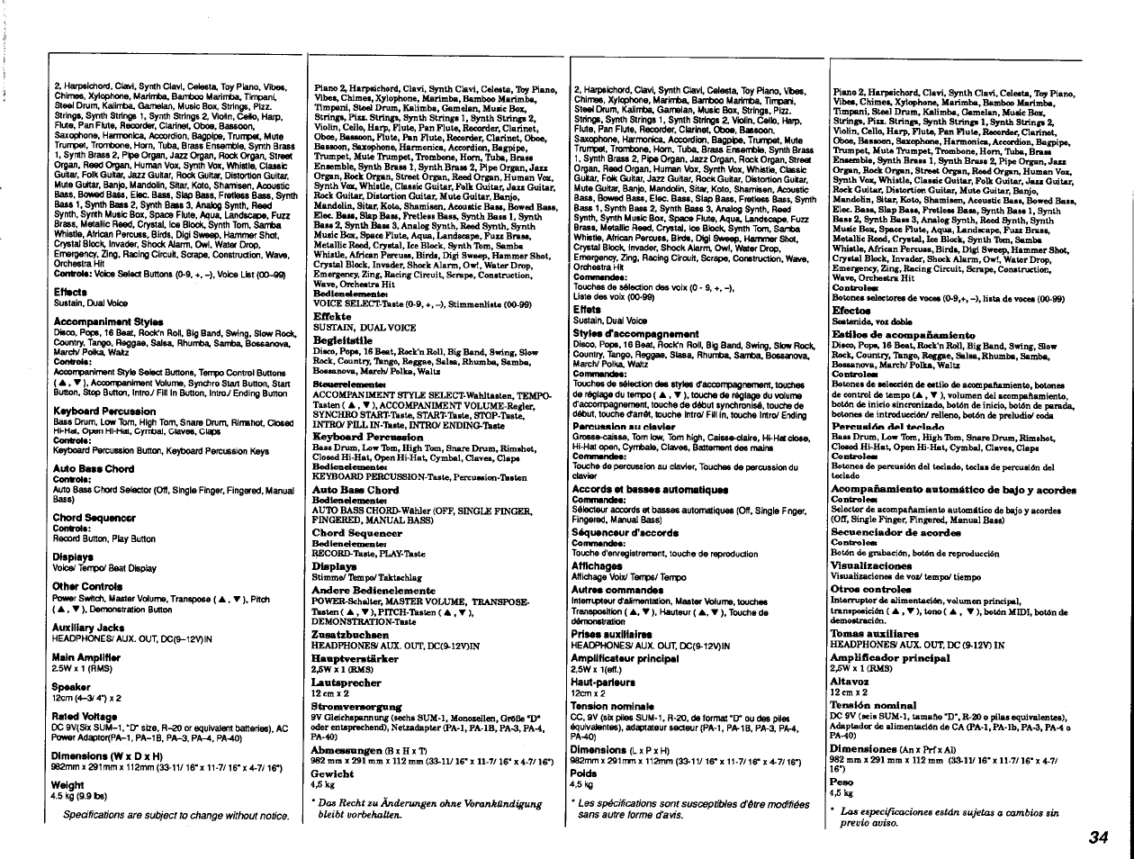 Yamaha PSR-28 User Manual | Page 35 / 36