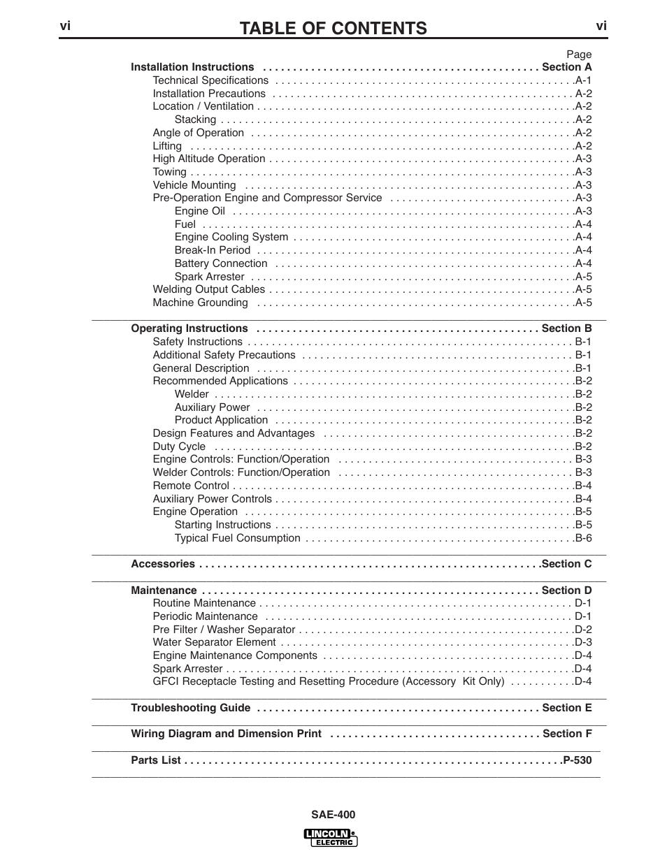 Lincoln Electric IM869 SAE400 User Manual | Page 7 / 38