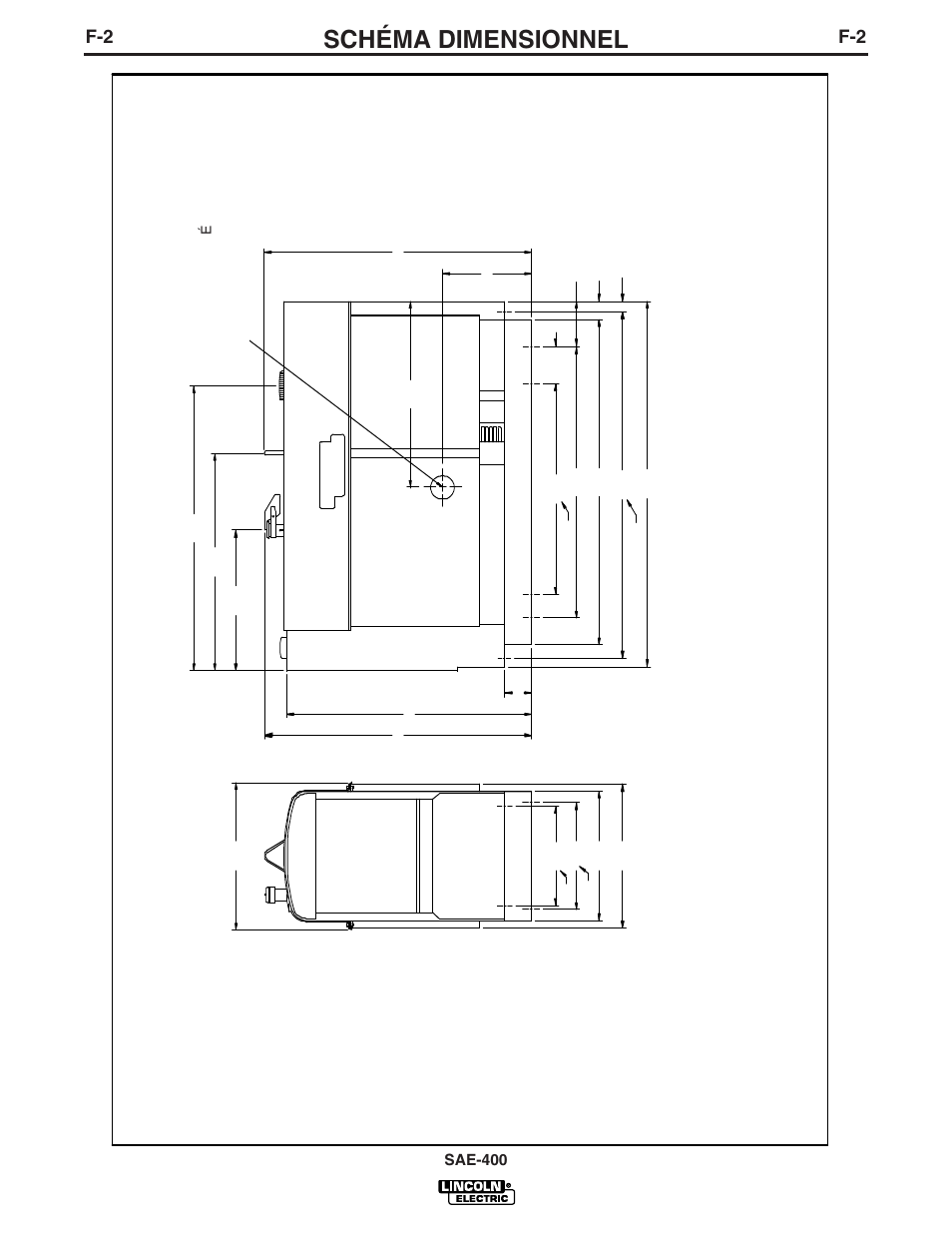 Schéma dimensionnel, Sae-400 | Lincoln Electric IM869 SAE400 User Manual | Page 29 / 34