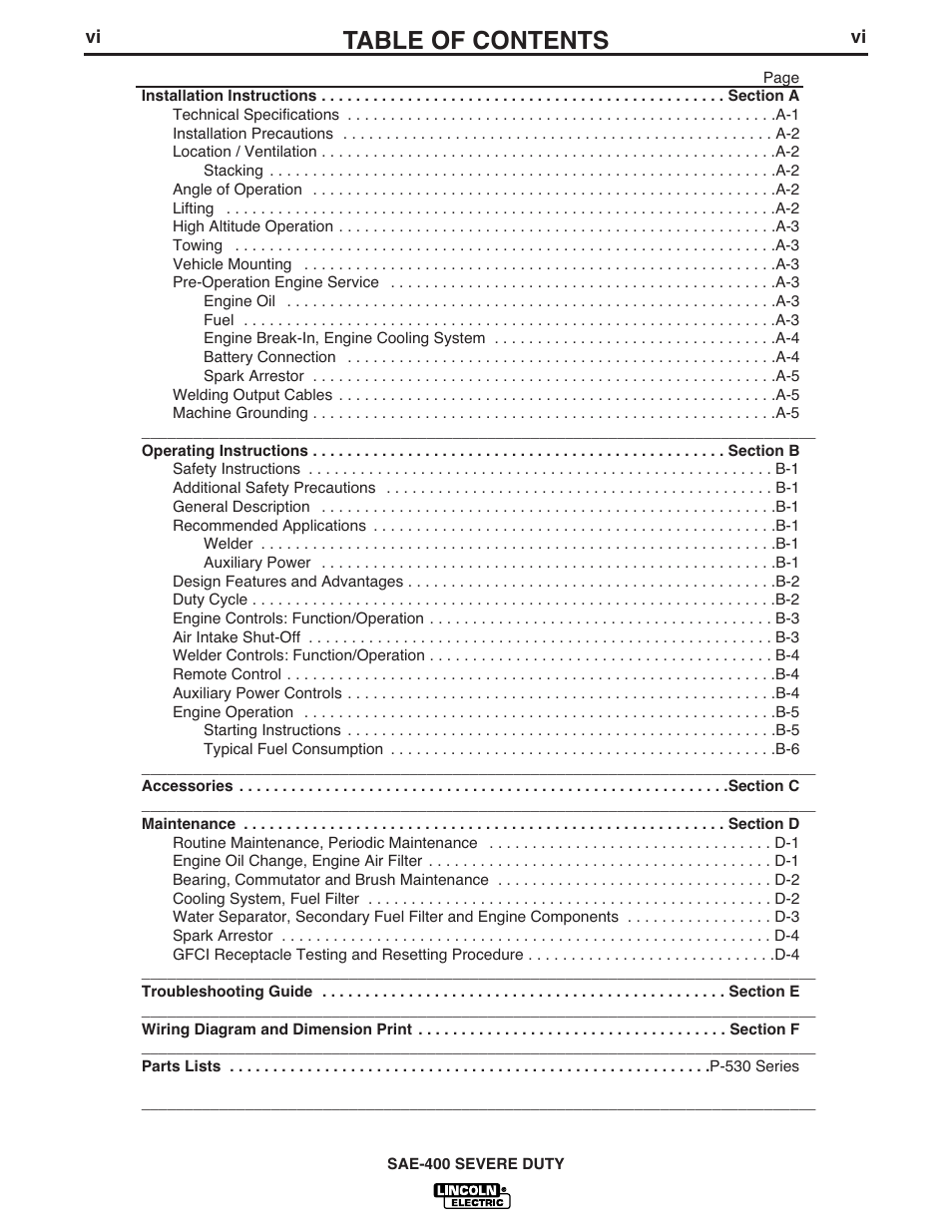 Lincoln Electric IM870 SAE400 SEVERE DUTY User Manual | Page 7 / 34