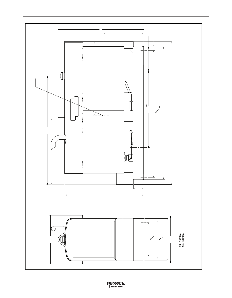 Dimension print, Sae-500 | Lincoln Electric IM988 SAE500 User Manual | Page 29 / 34