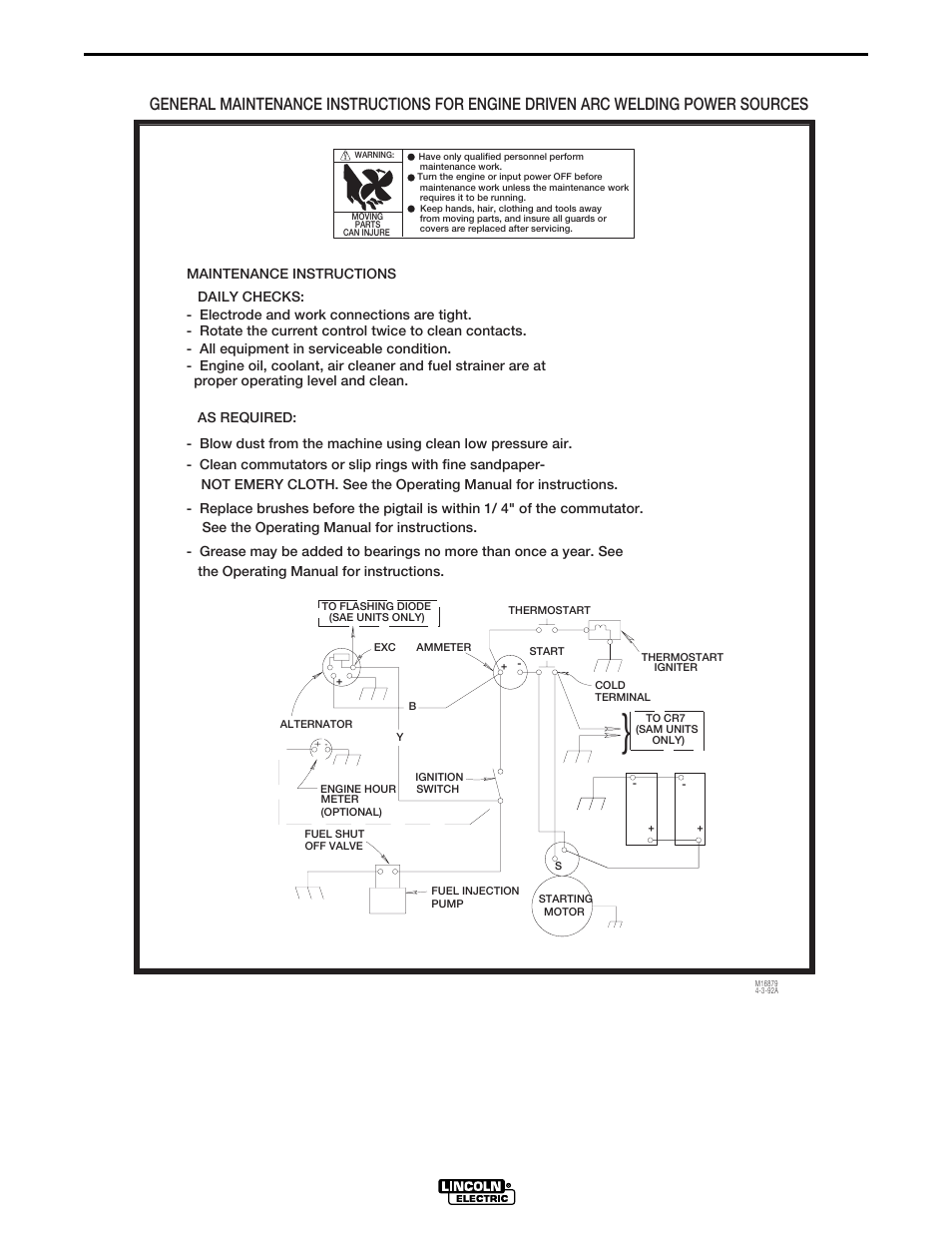 Wiring diagrams, Sam400 engine wiring dia gram | Lincoln Electric IM568 SAM-400 PERKINS DIESEL User Manual | Page 34 / 40