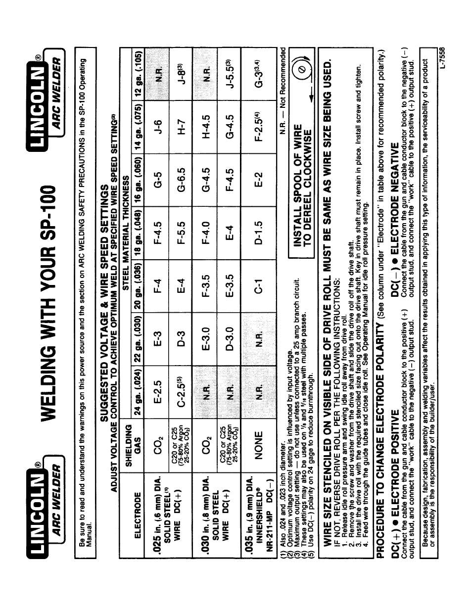 Lincoln Electric IM366 SP-100 User Manual | Page 27 / 31