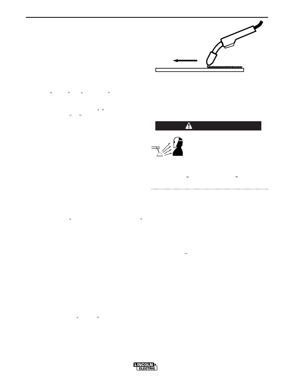 Learning to weld, Warning | Lincoln Electric IM564 SP-100T User Manual | Page 27 / 48