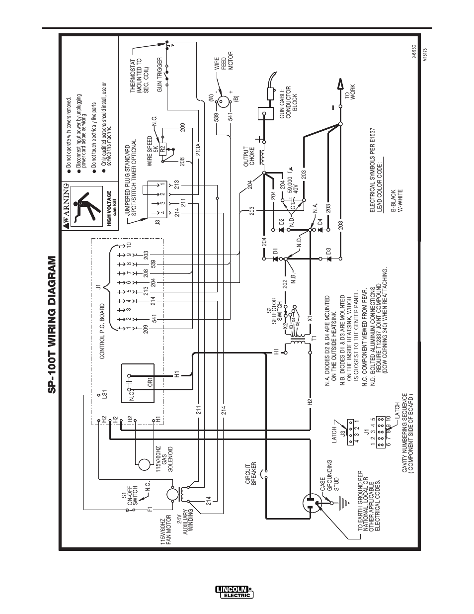 Diagrams, Sp-100t, Sp-100t wiring diagram | Lincoln Electric IM564 SP-100T User Manual | Page 43 / 48