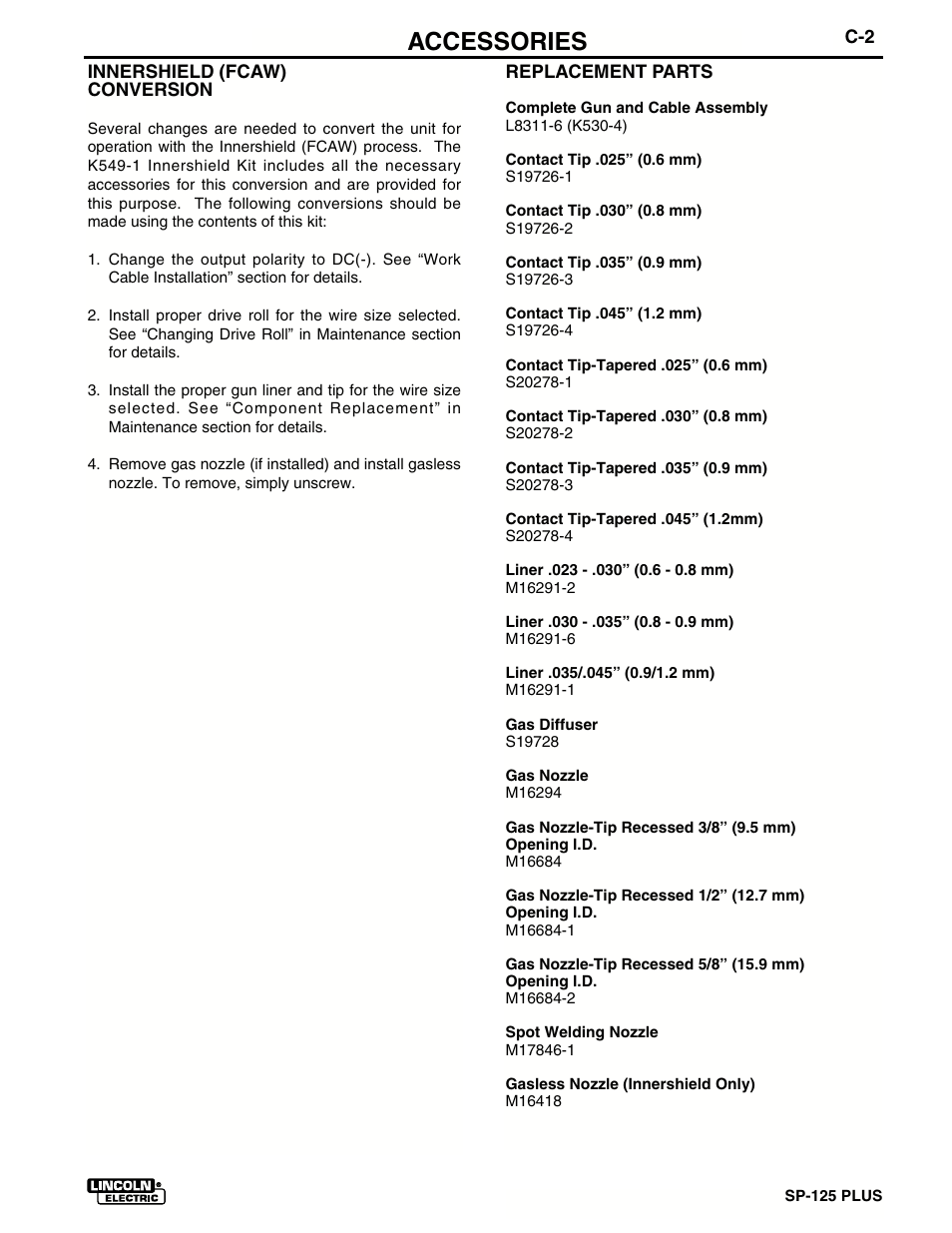 Accessories | Lincoln Electric IM536 SP-125 Plus User Manual | Page 35 / 51