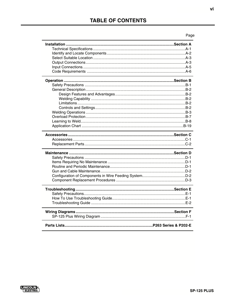 Lincoln Electric IM536 SP-125 Plus User Manual | Page 7 / 51