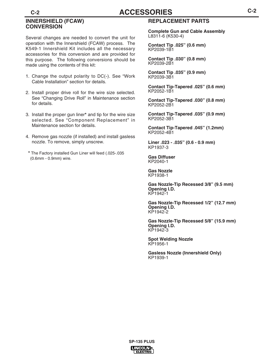 Accessories | Lincoln Electric IM788 SP-135 Plus User Manual | Page 23 / 35