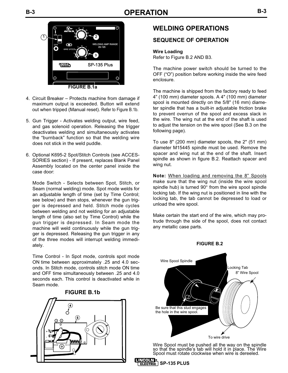 Operation, Welding operations, Sequence of operation | Figure b.1b | Lincoln Electric IM725 SP-135 Plus User Manual | Page 16 / 48