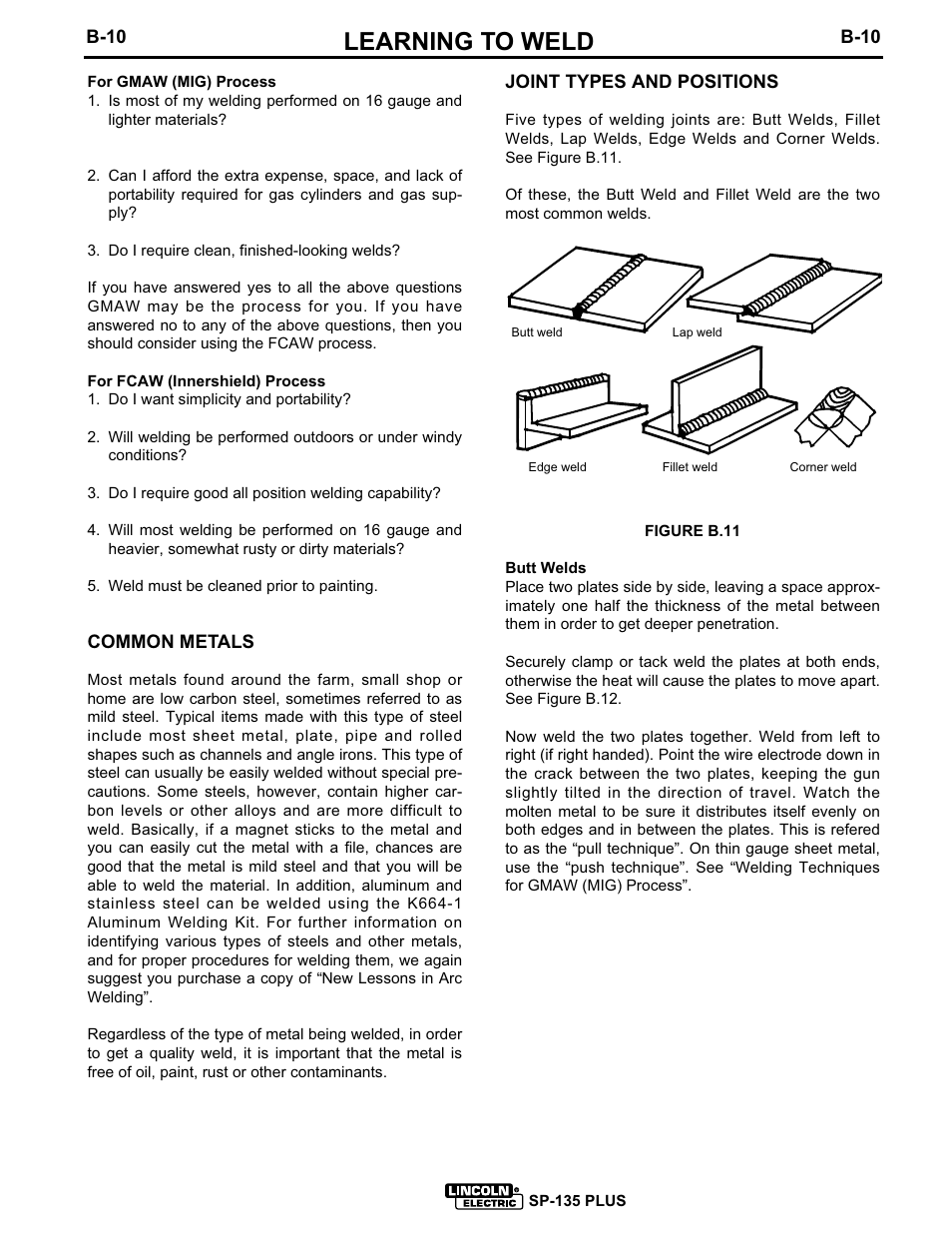 Learning to weld | Lincoln Electric IM725 SP-135 Plus User Manual | Page 23 / 48