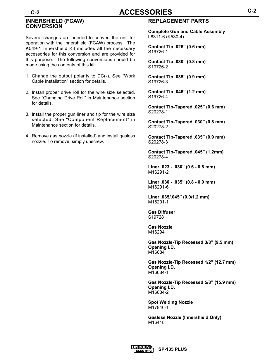 Accessories | Lincoln Electric IM725 SP-135 Plus User Manual | Page 34 / 48