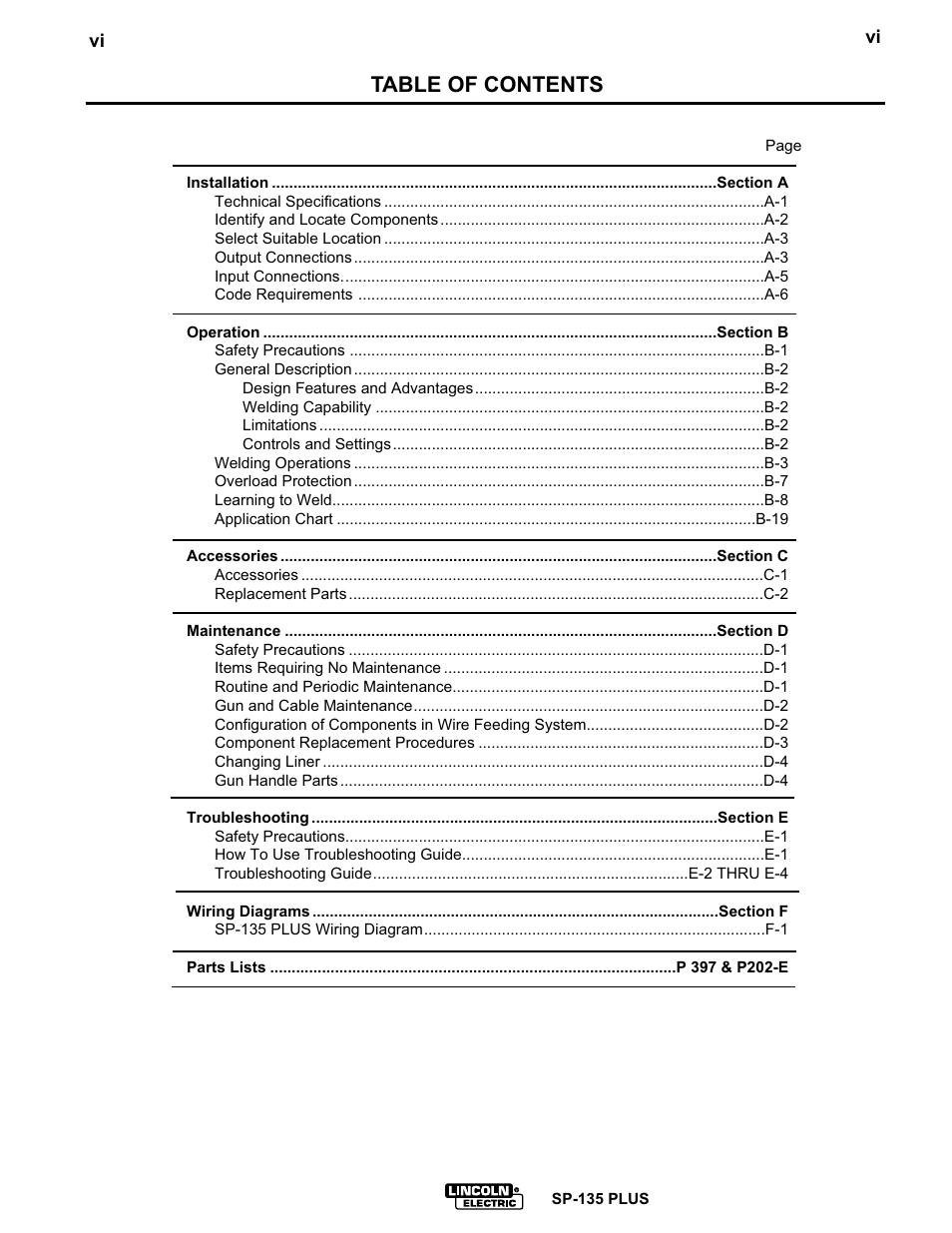 Lincoln Electric IM725 SP-135 Plus User Manual | Page 7 / 48