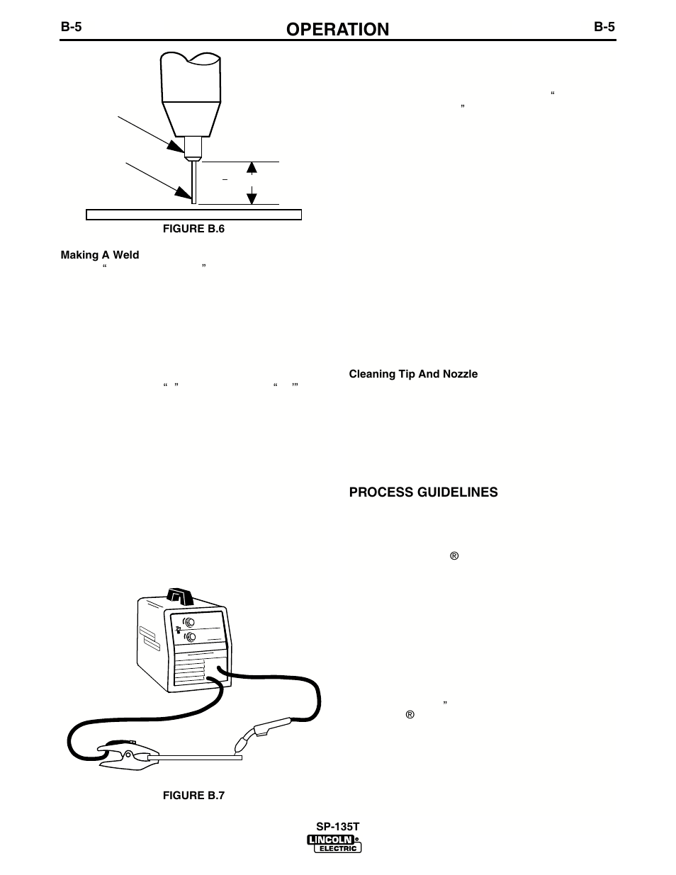 Operation | Lincoln Electric IM724 SP-135T User Manual | Page 18 / 45