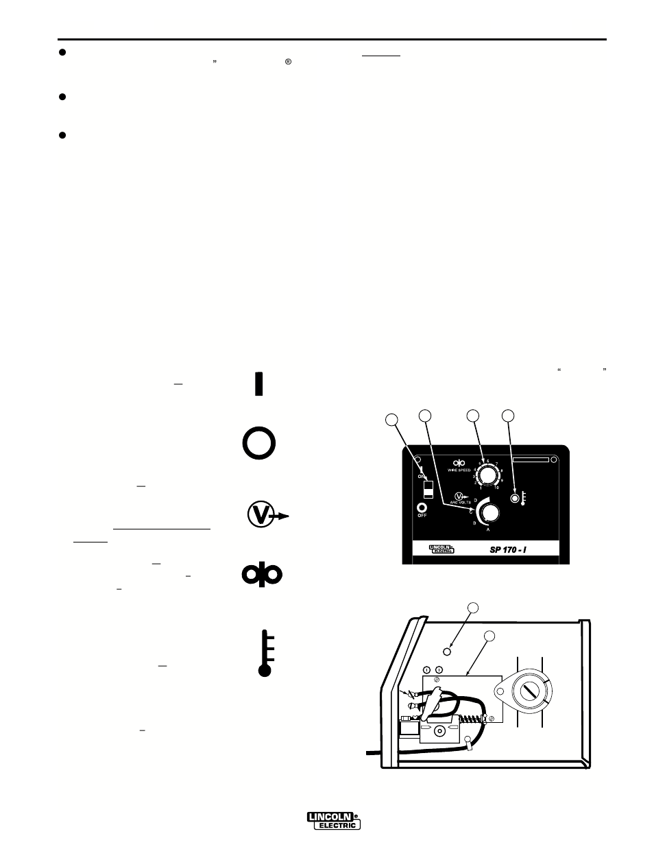 Operation, Welding capability, Limitations | Controls and settings, Off on arc volts wire speed | Lincoln Electric IM591 UWW-170 User Manual | Page 15 / 48