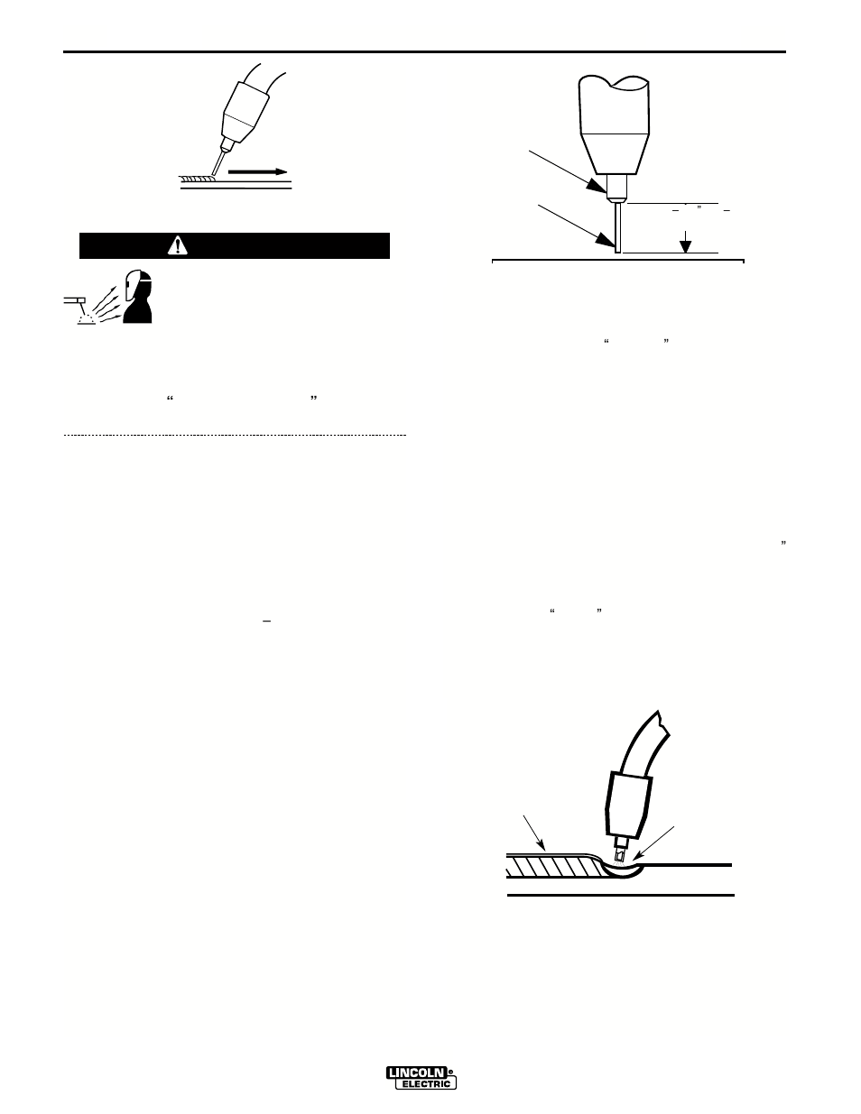 Learning to weld, Warning | Lincoln Electric IM591 UWW-170 User Manual | Page 25 / 48