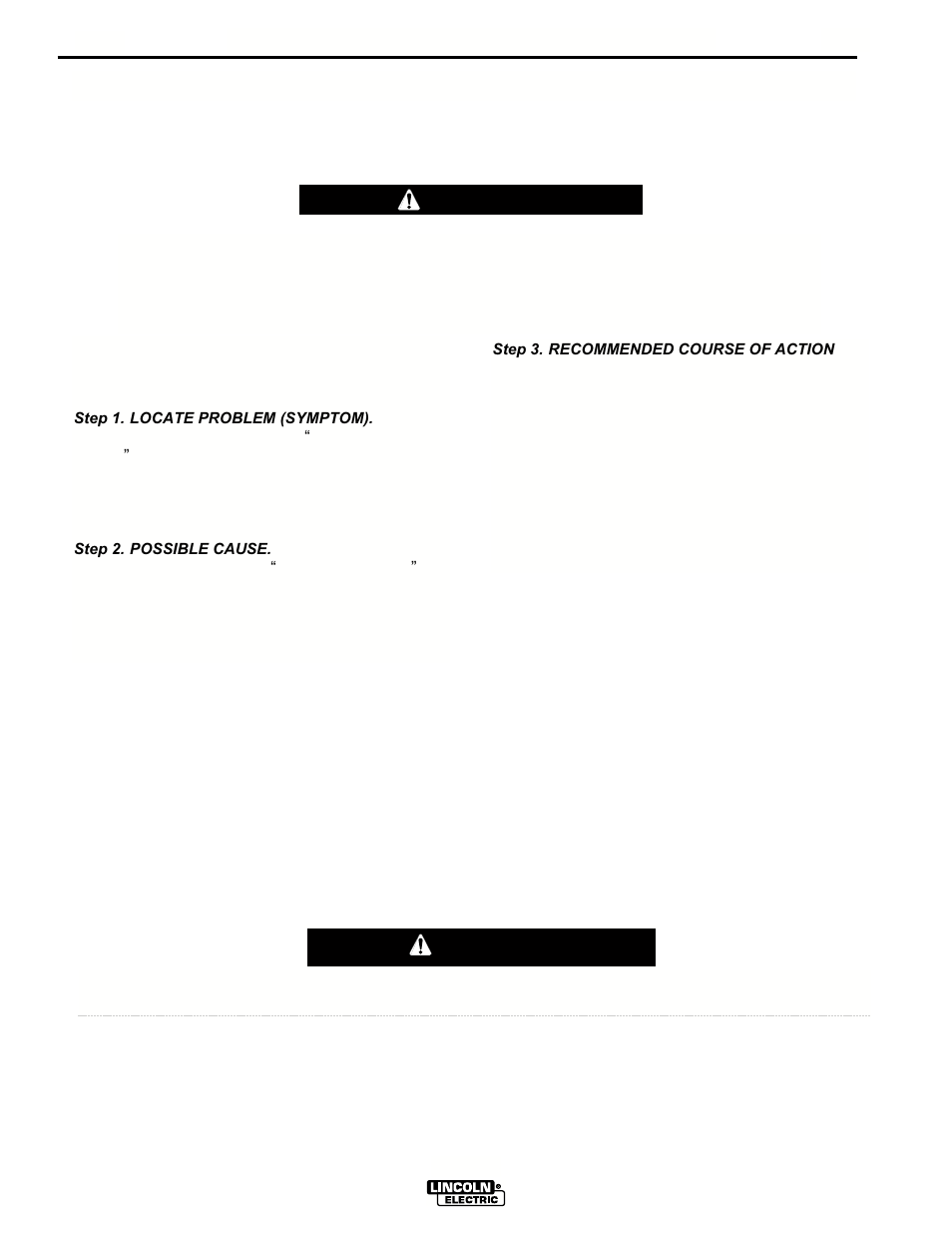 Troubleshooting, How to use troubleshooting guide, Warning | Caution | Lincoln Electric IM591 UWW-170 User Manual | Page 39 / 48