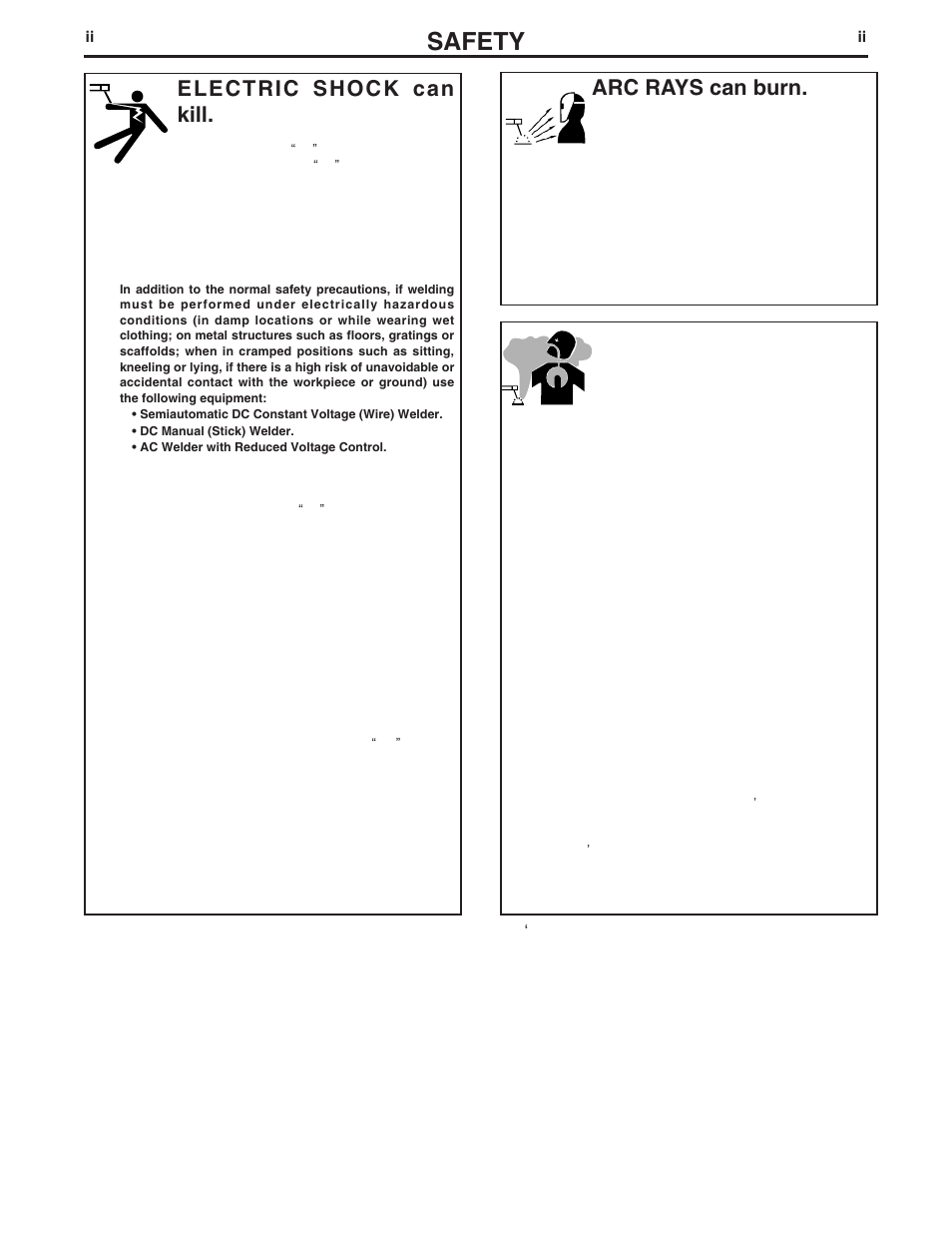 Safety, Arc rays can burn, Electric shock can kill | Fumes and gases can be dangerous | Lincoln Electric IM726 SP-175T User Manual | Page 3 / 45