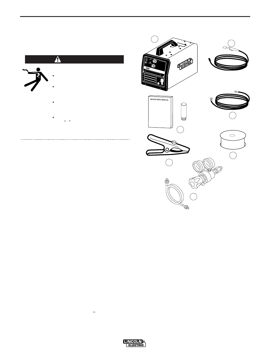 Installation, Safety precautions, Identify and locate components | Warning | Lincoln Electric IM726 SP-175T User Manual | Page 9 / 45