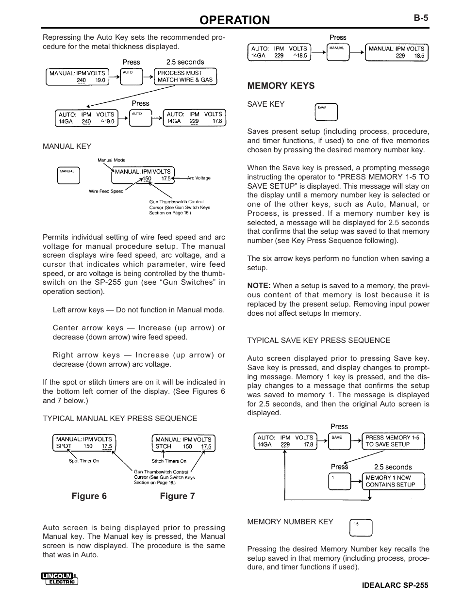 Operation | Lincoln Electric IM533 IDEALARC SP-255 User Manual | Page 17 / 53