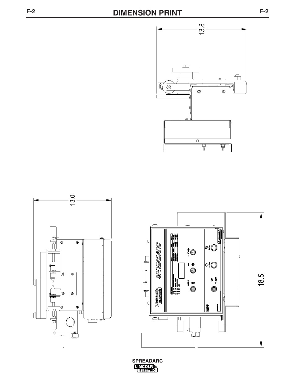 Dimension print | Lincoln Electric IM896 SPREADARC User Manual | Page 20 / 23