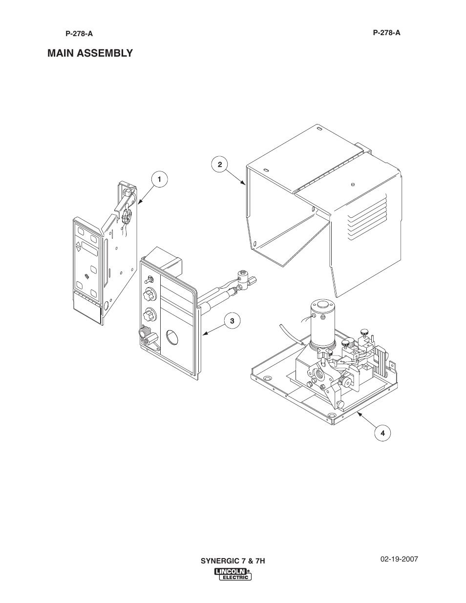 Main assembly | Lincoln Electric IM557 Synergic 7 and 7H User Manual | Page 50 / 68