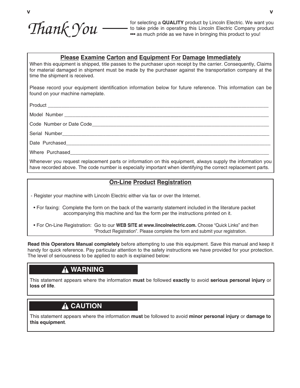 Lincoln Electric IM559 Synergic 7F and 7FH User Manual | Page 6 / 50