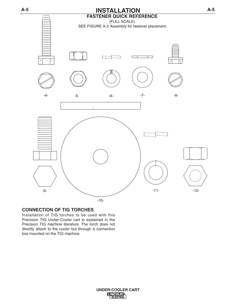 Installation | Lincoln Electric IM723 UNDER-COOLER CART User Manual | Page 12 / 28