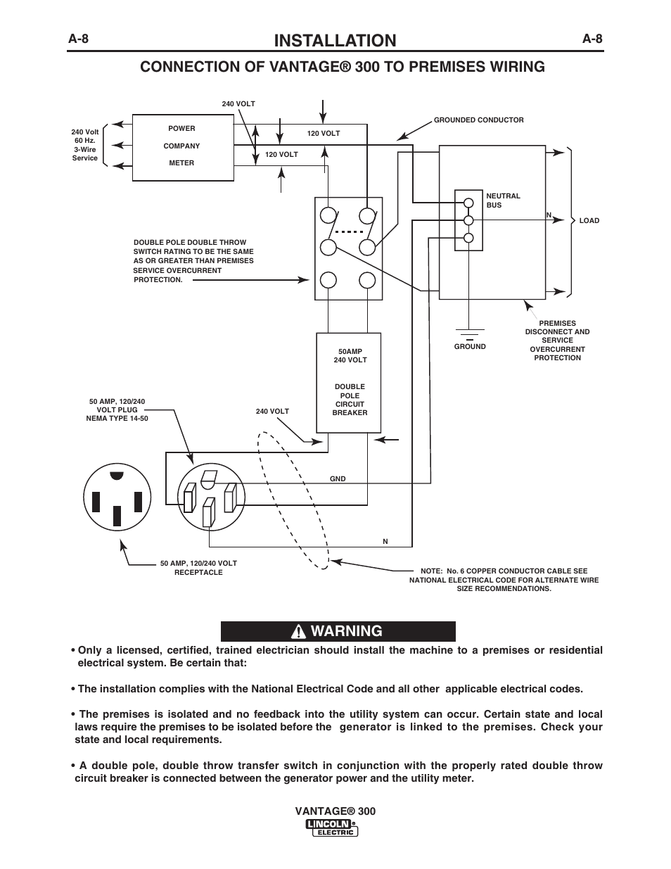 Installation | Lincoln Electric IM976 VANTAGE 300 User Manual | Page 16 / 54