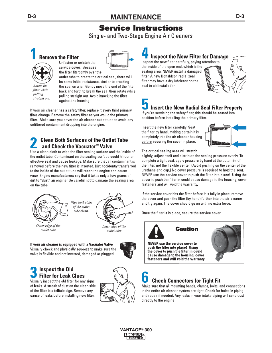 Maintenance | Lincoln Electric IM993 VANTAGE 300 User Manual | Page 30 / 54