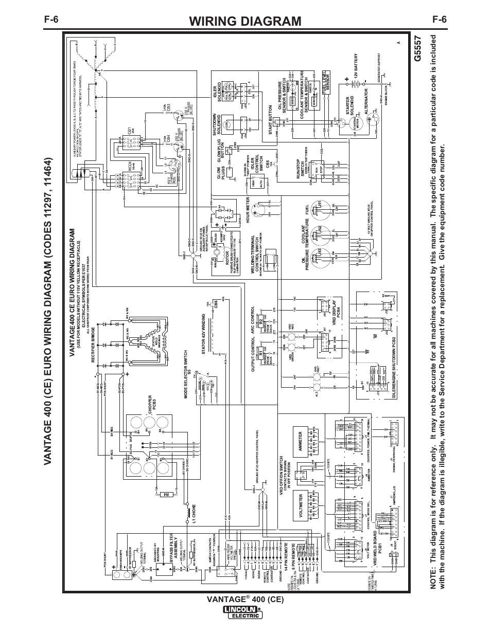 Wiring diagram | Lincoln Electric IM889 VANTAGE 400 (CE) User Manual | Page 44 / 49