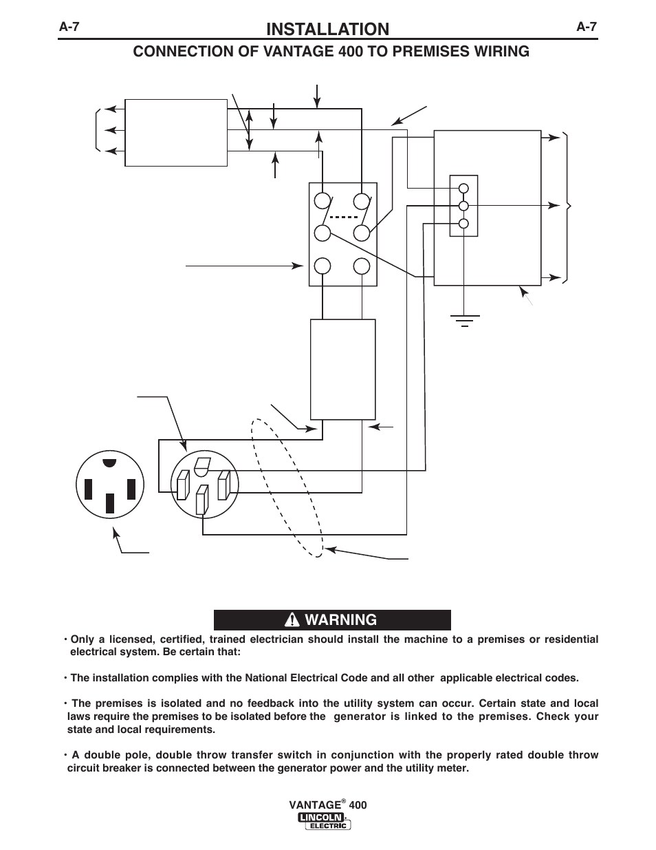 Installation | Lincoln Electric IM961 VANTAGE 400 User Manual | Page 15 / 56