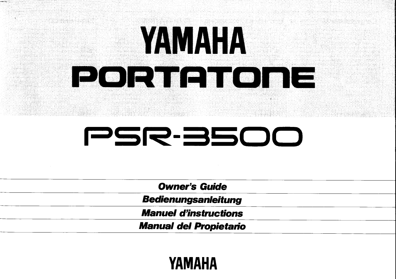 Yamaha PSR-3500 User Manual | 84 pages