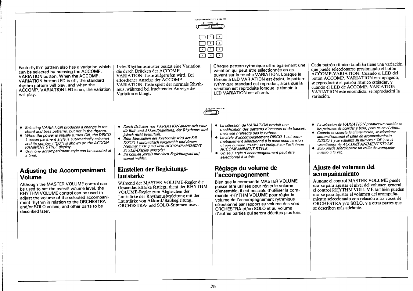 Adjusting the accompaniment volume, Einstellen der begleitungslautstärke, Réglage du volume de l'accompagnement | Ajuste del volumen del acompañamiento, Einstellen der begleitungs­ lautstärke, Gdizi, Cd gh czi | Yamaha PSR-3500 User Manual | Page 27 / 84