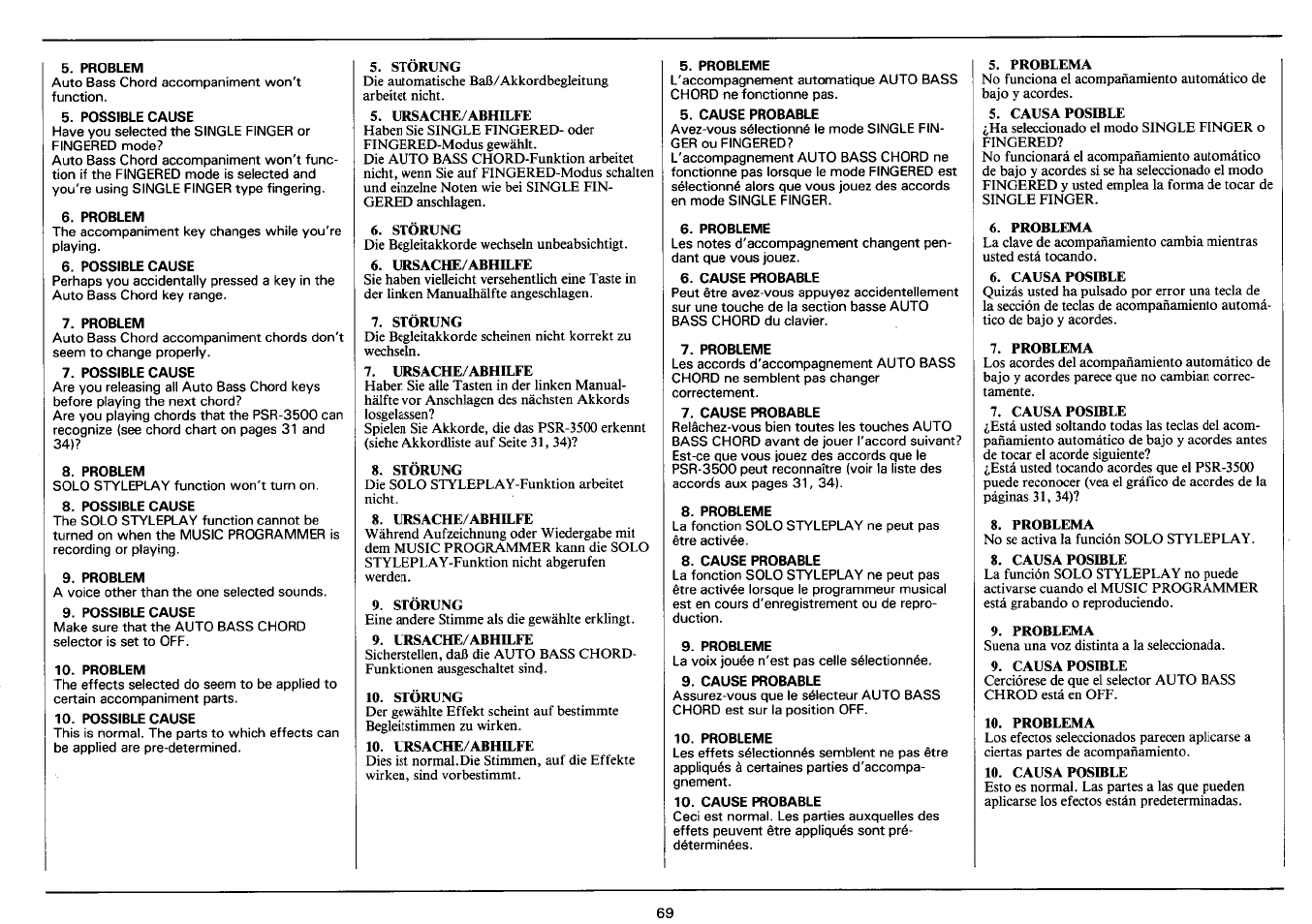 Yamaha PSR-3500 User Manual | Page 71 / 84